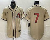 Men's Arizona Diamondbacks #7 Corbin Carroll Cream 2024 Stitched Cool Base Nike Jersey,baseball caps,new era cap wholesale,wholesale hats